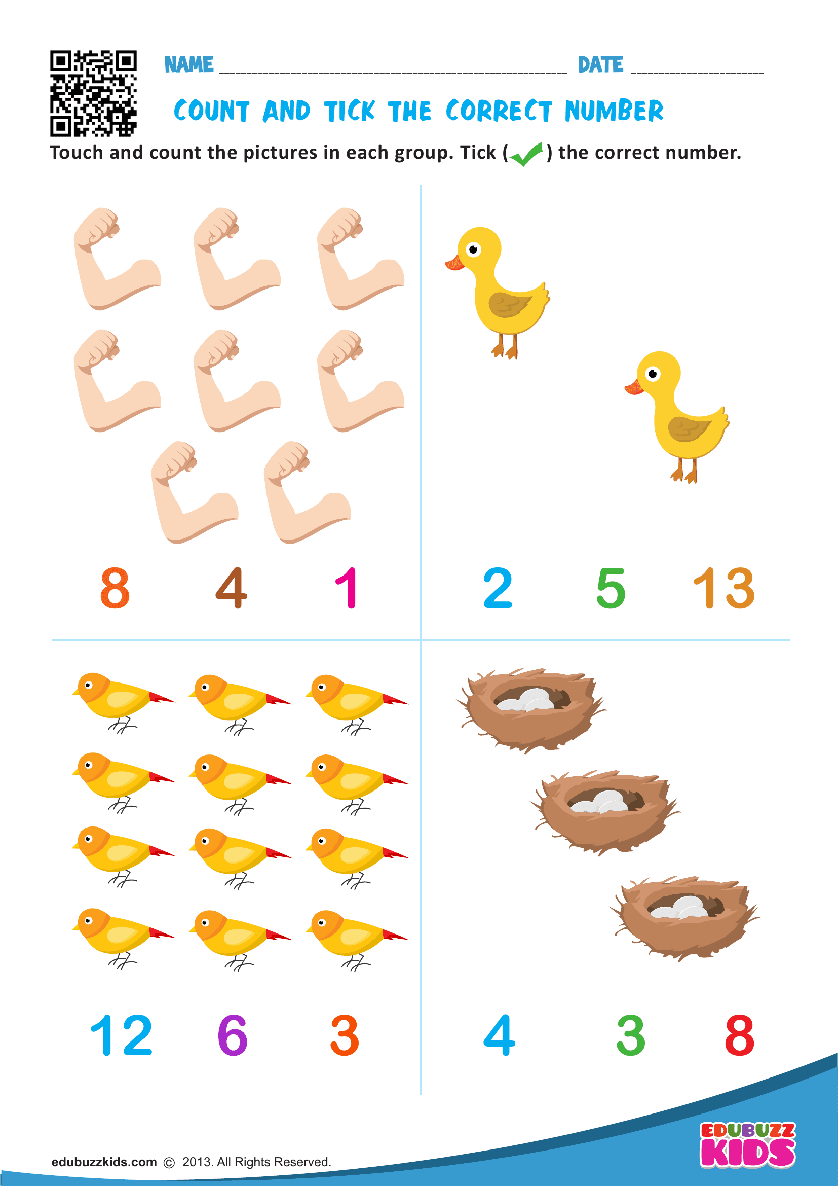 Counting Objects: Skills Building Worksheet