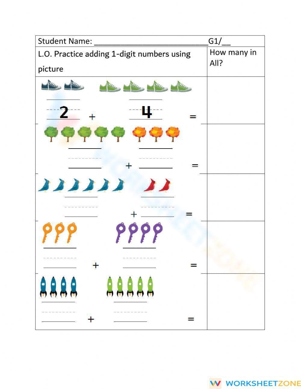 Addition Practice for Arithmetic Skills - Page 1