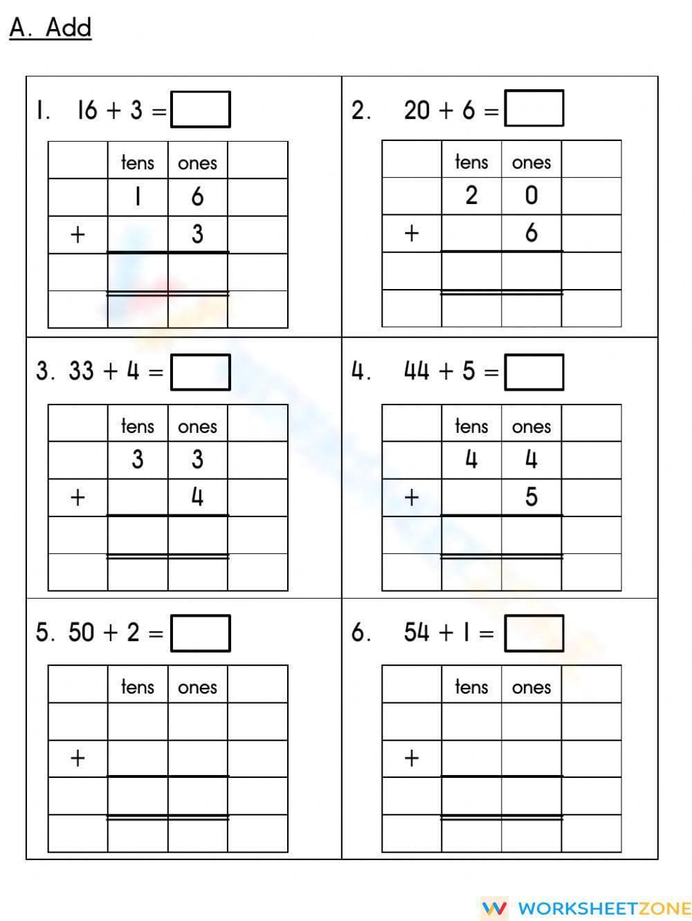 Addition within 50 and 100 - Page 1