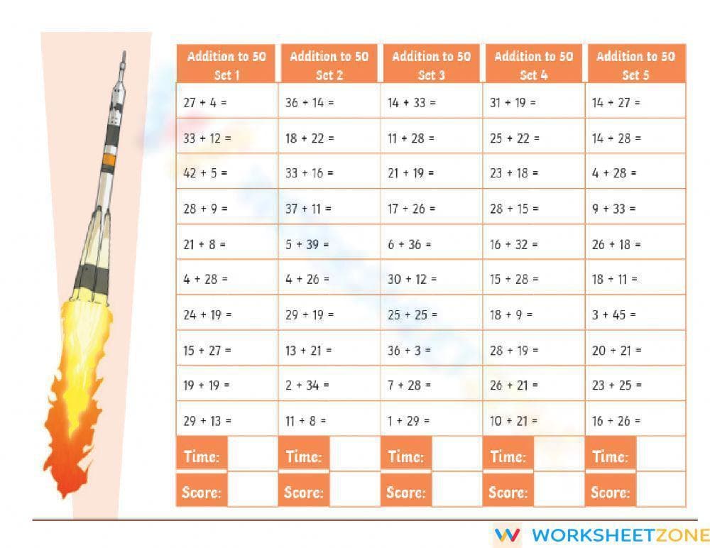 Mental Math Practice Worksheet - Page 1