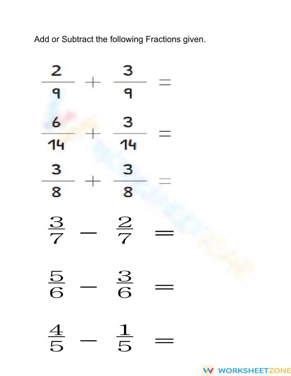 Fractions - Page 1