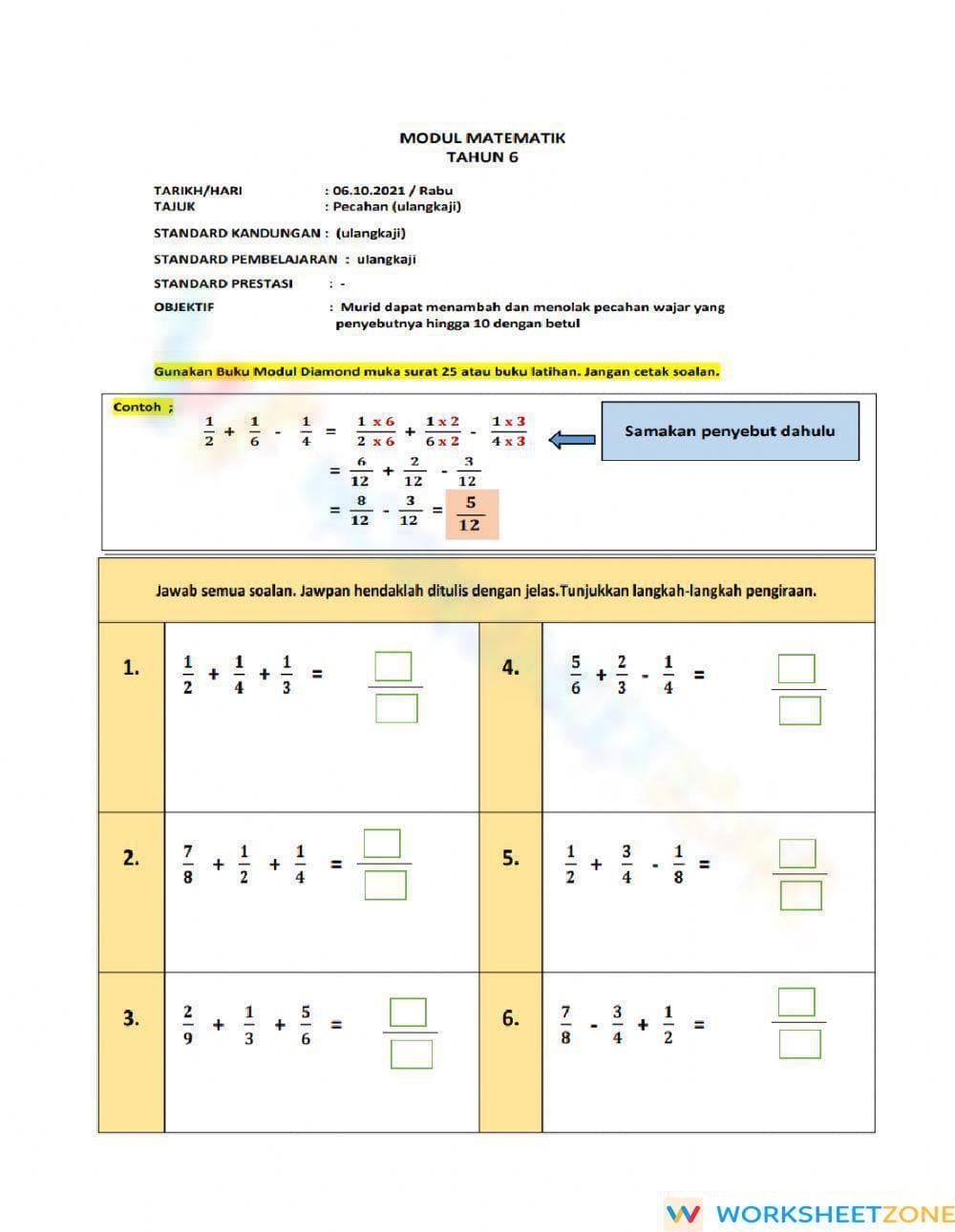 Fractions - Page 1