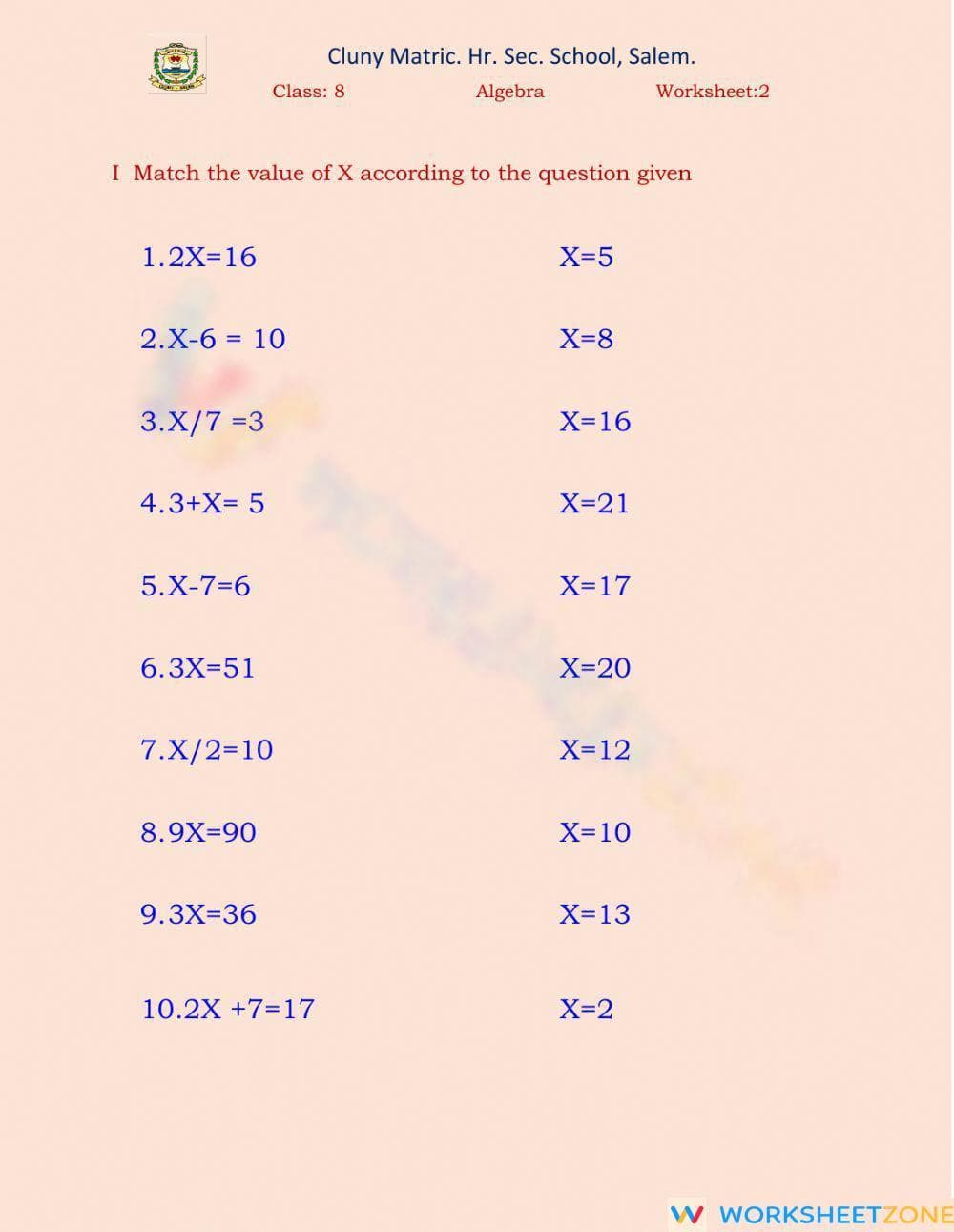 Math Practice for Class 8 Students - Page 1