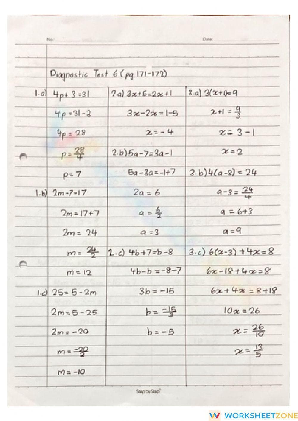 Math Practice Worksheet for Skill Improvement - Page 1