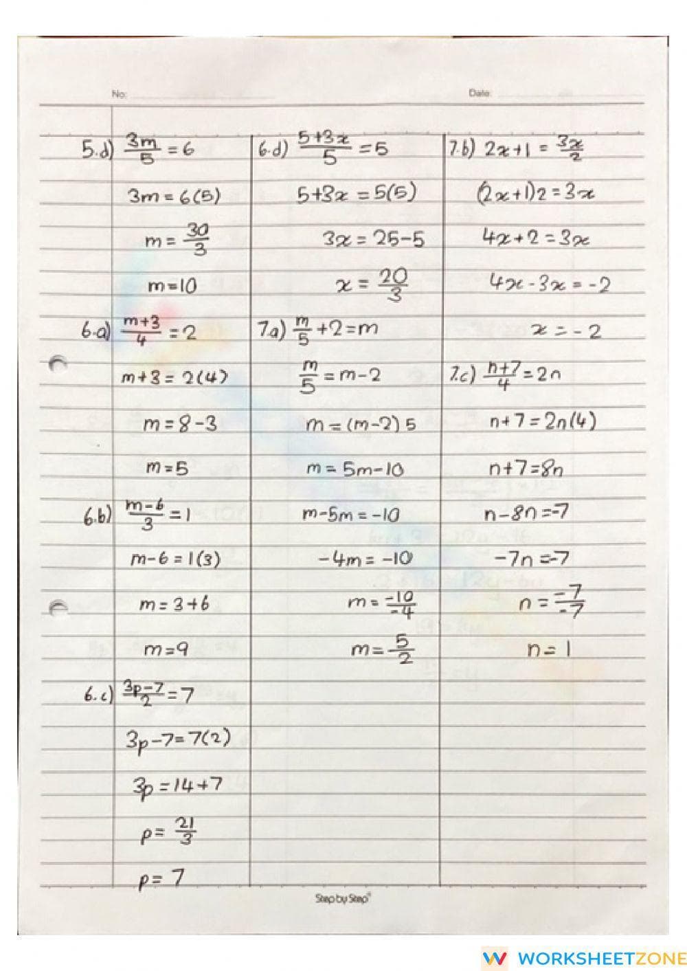 Math Practice Worksheet for Skill Improvement - Page 3