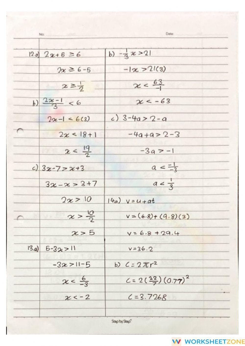 Math Practice Worksheet for Skill Improvement - Page 7