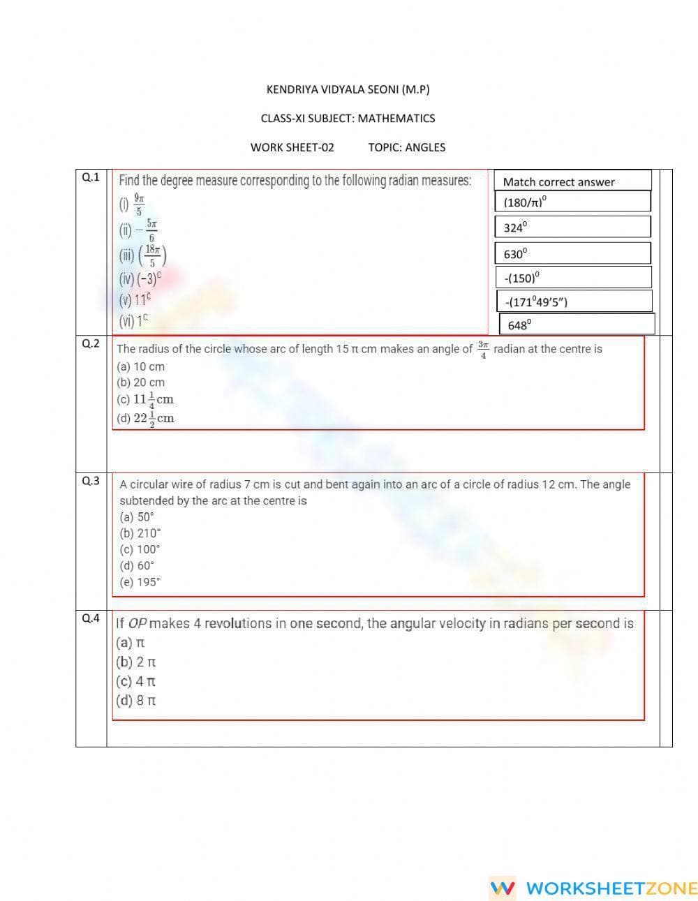WORK SHEET 02 - Page 1