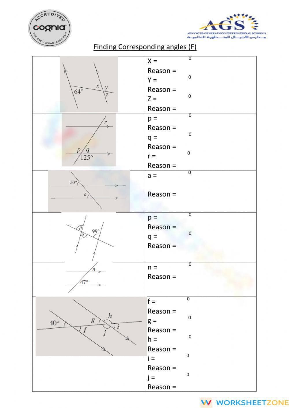 Corresponding Angles - Page 1