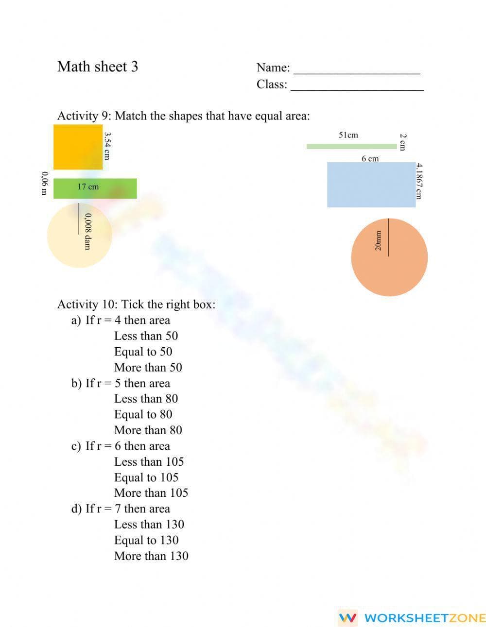 Area sheet 3 - Page 1