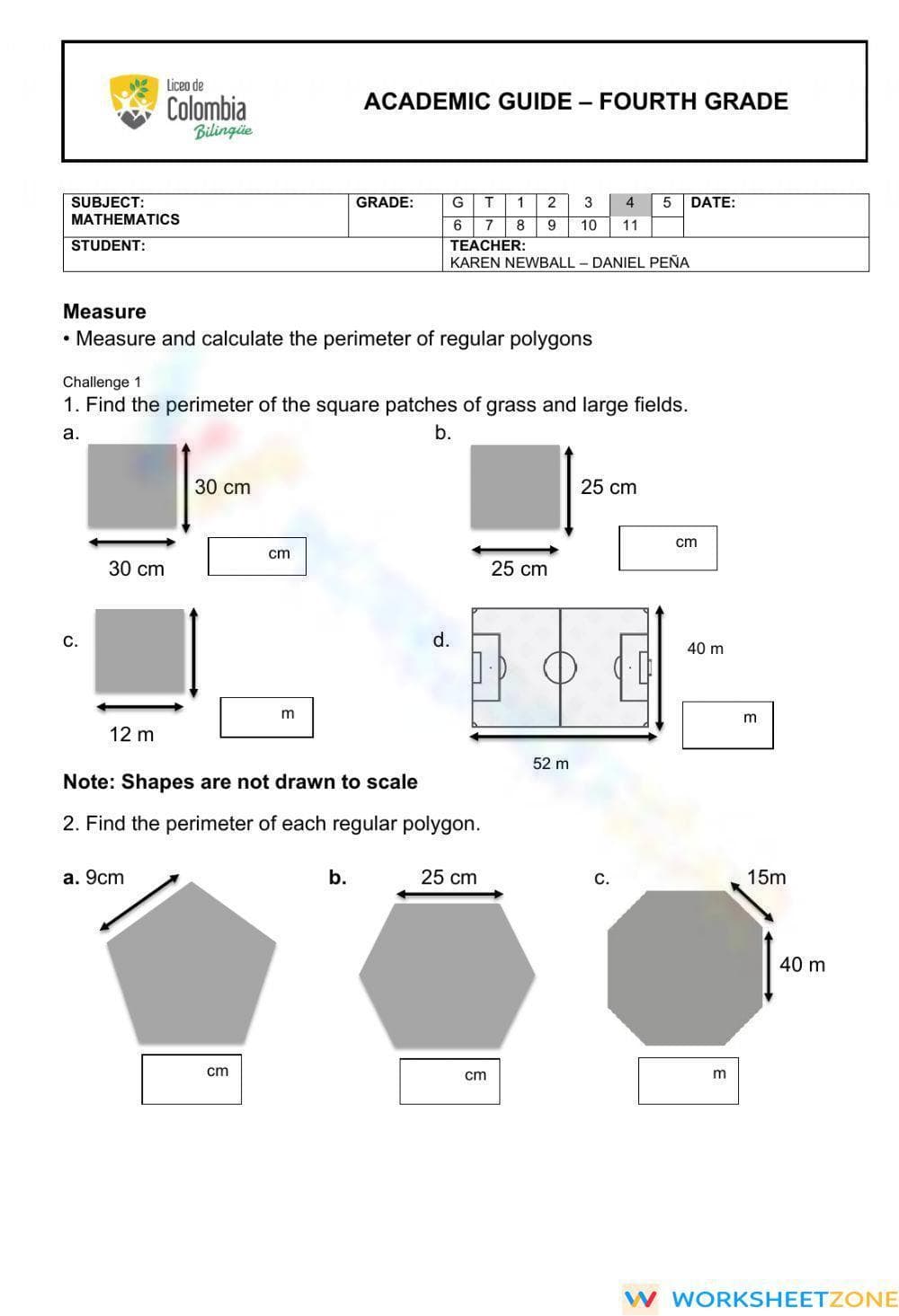 Area and Perimeter - Page 1