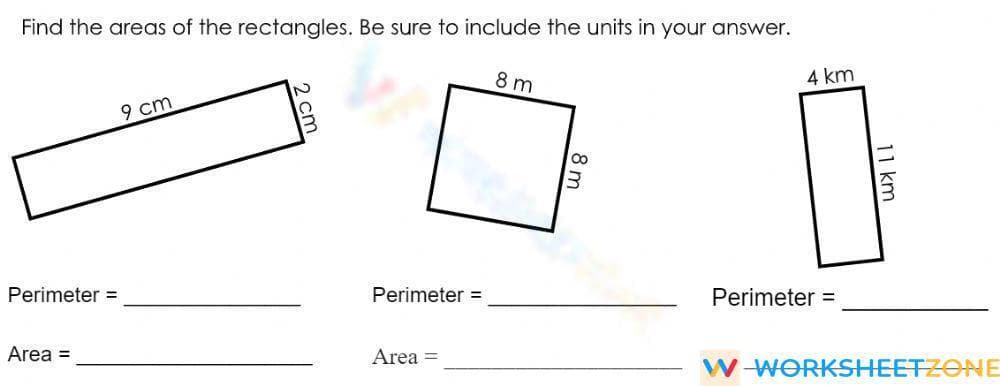 Area and Perimeter - Page 1