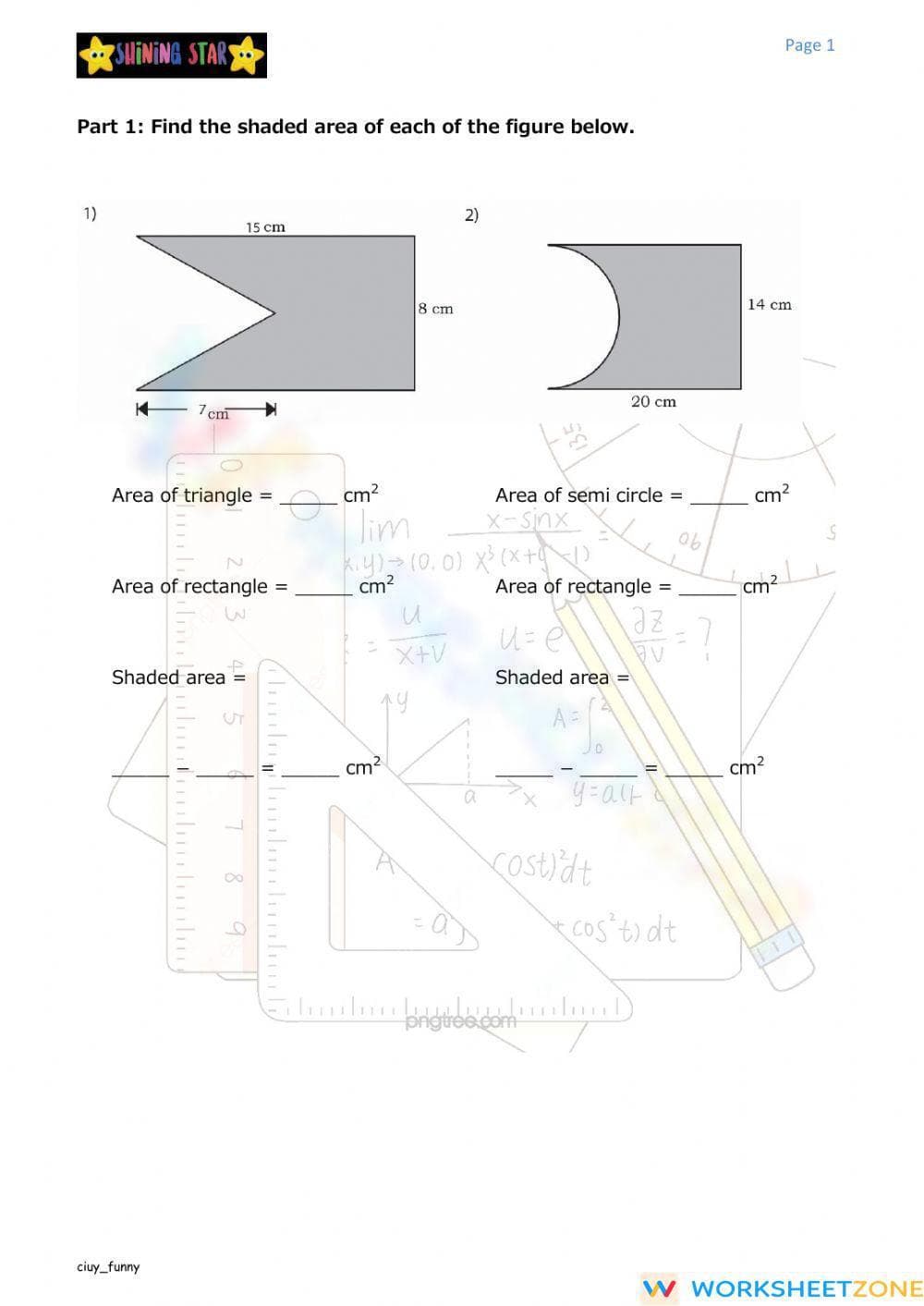 Area and Perimeter - Page 1