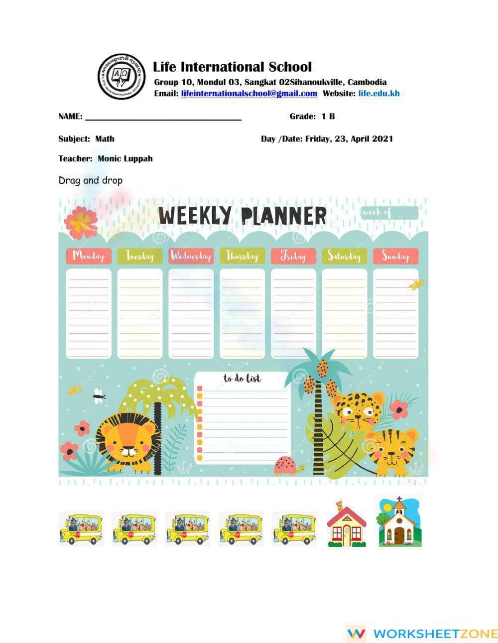 Calendar Weekly Schedule - Page 1