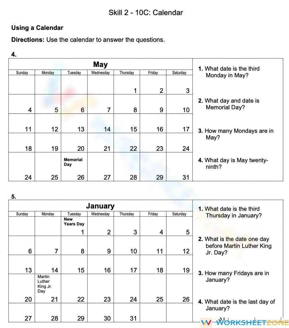 Calendar - Page 1