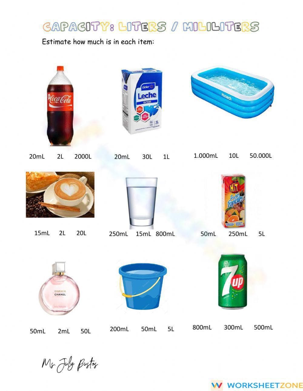 Estimate Liquid Capacity Worksheet - Page 1