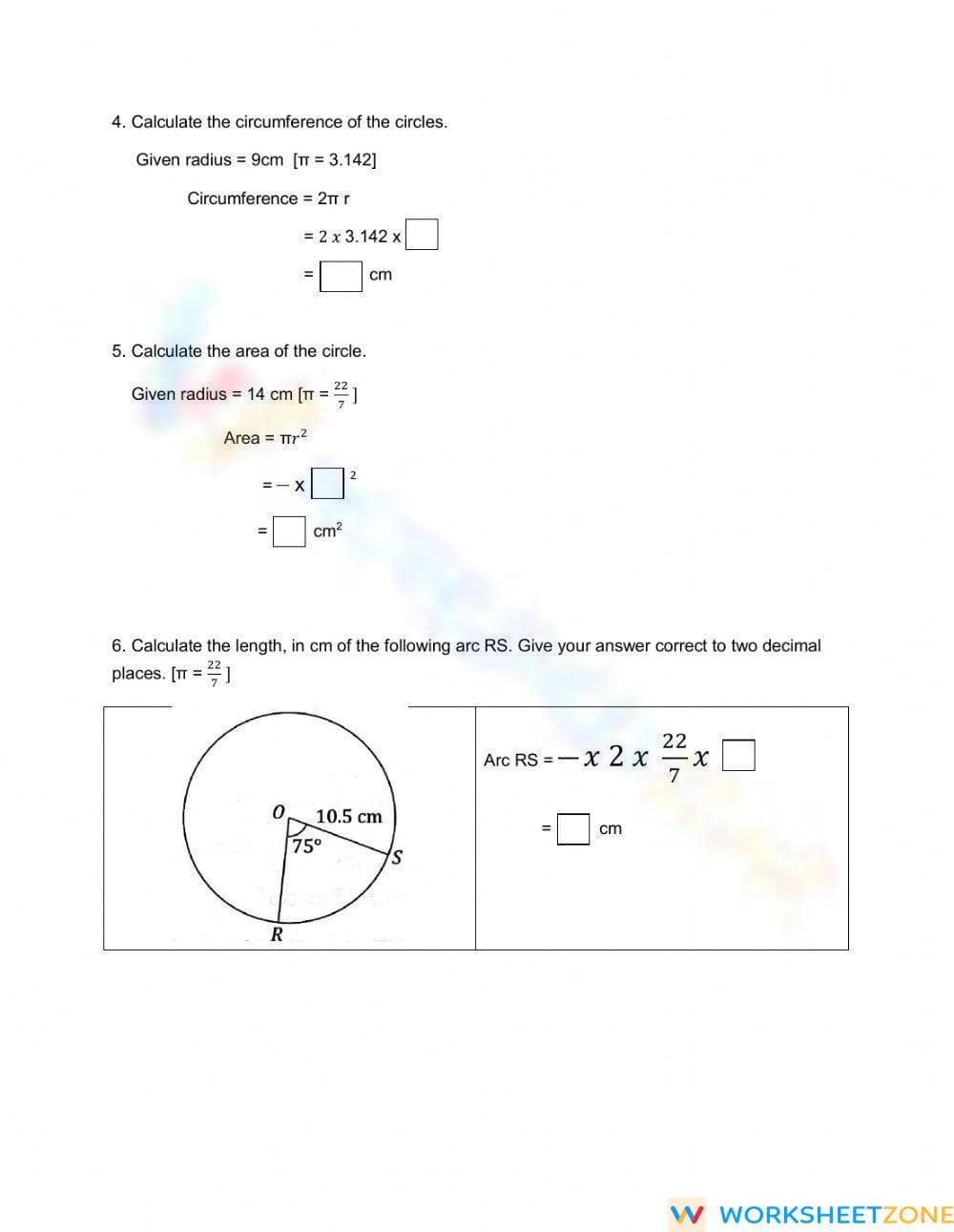 Exploring Circle Properties Worksheet - Page 3