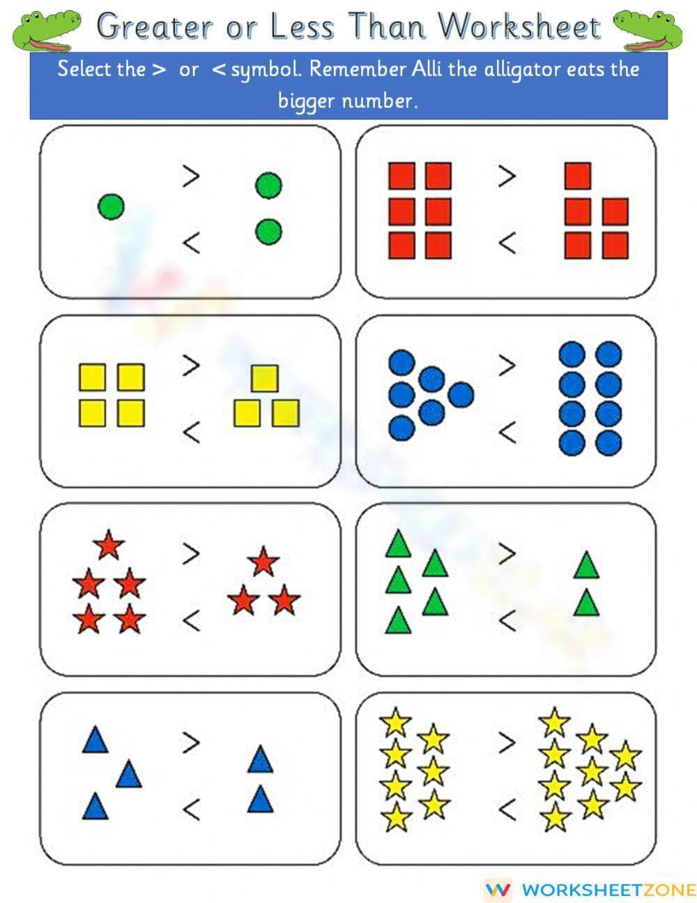 Greater than less than worksheet - Page 1