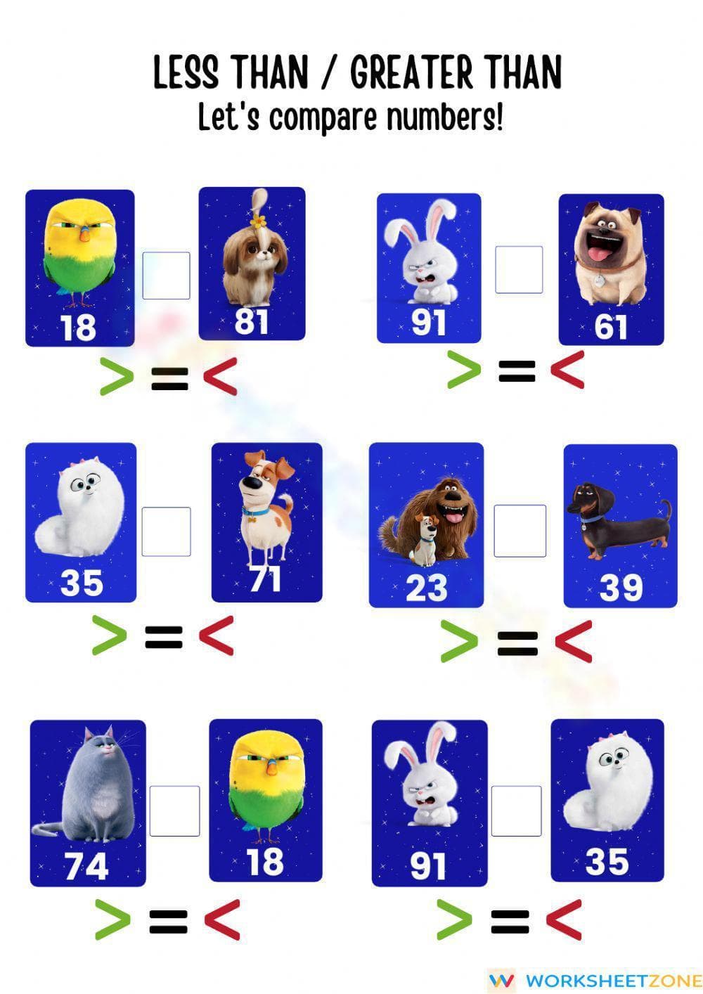 Less than- Greater Than - Page 1