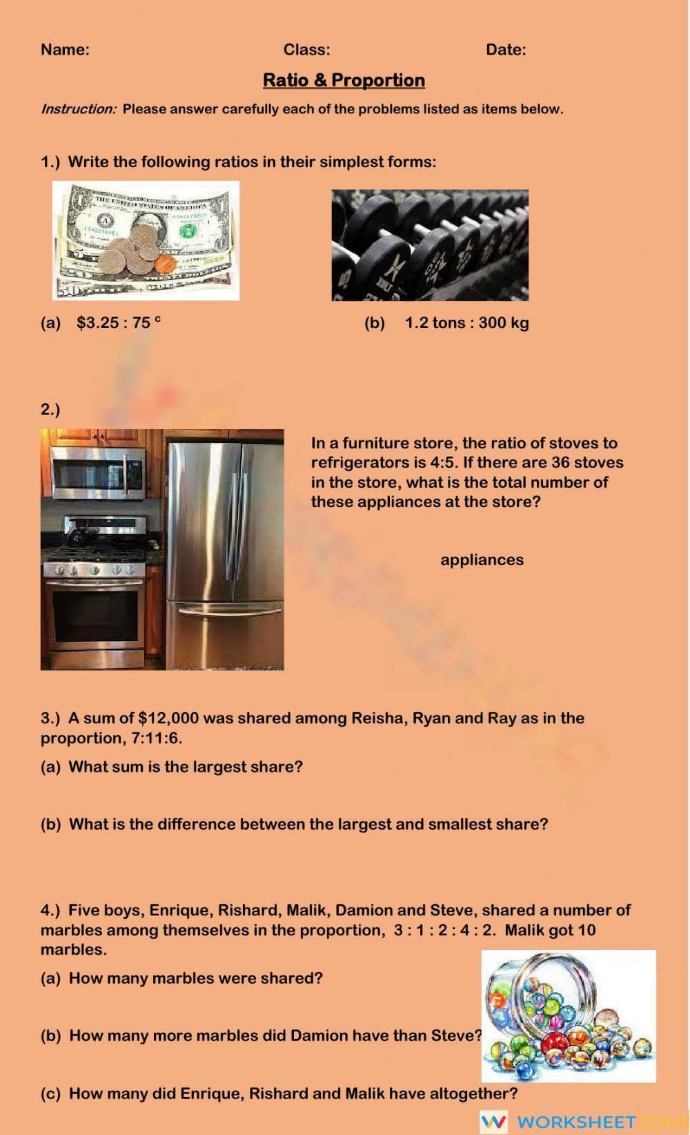 Ratio & Proportion - Page 1