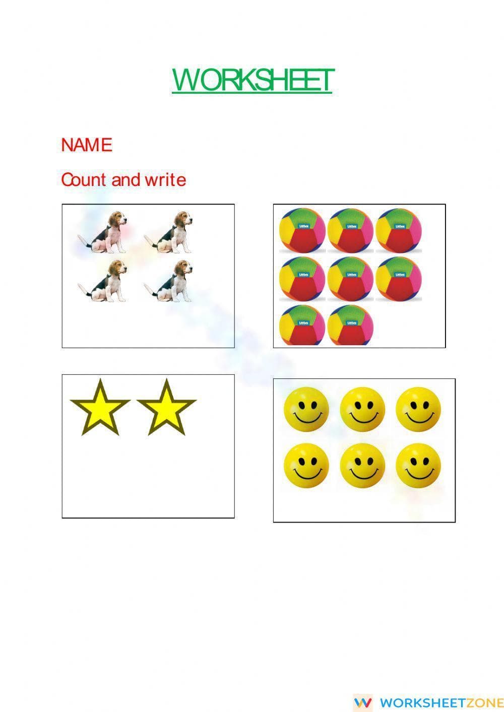 Counting Skills Practice Worksheet - Page 1