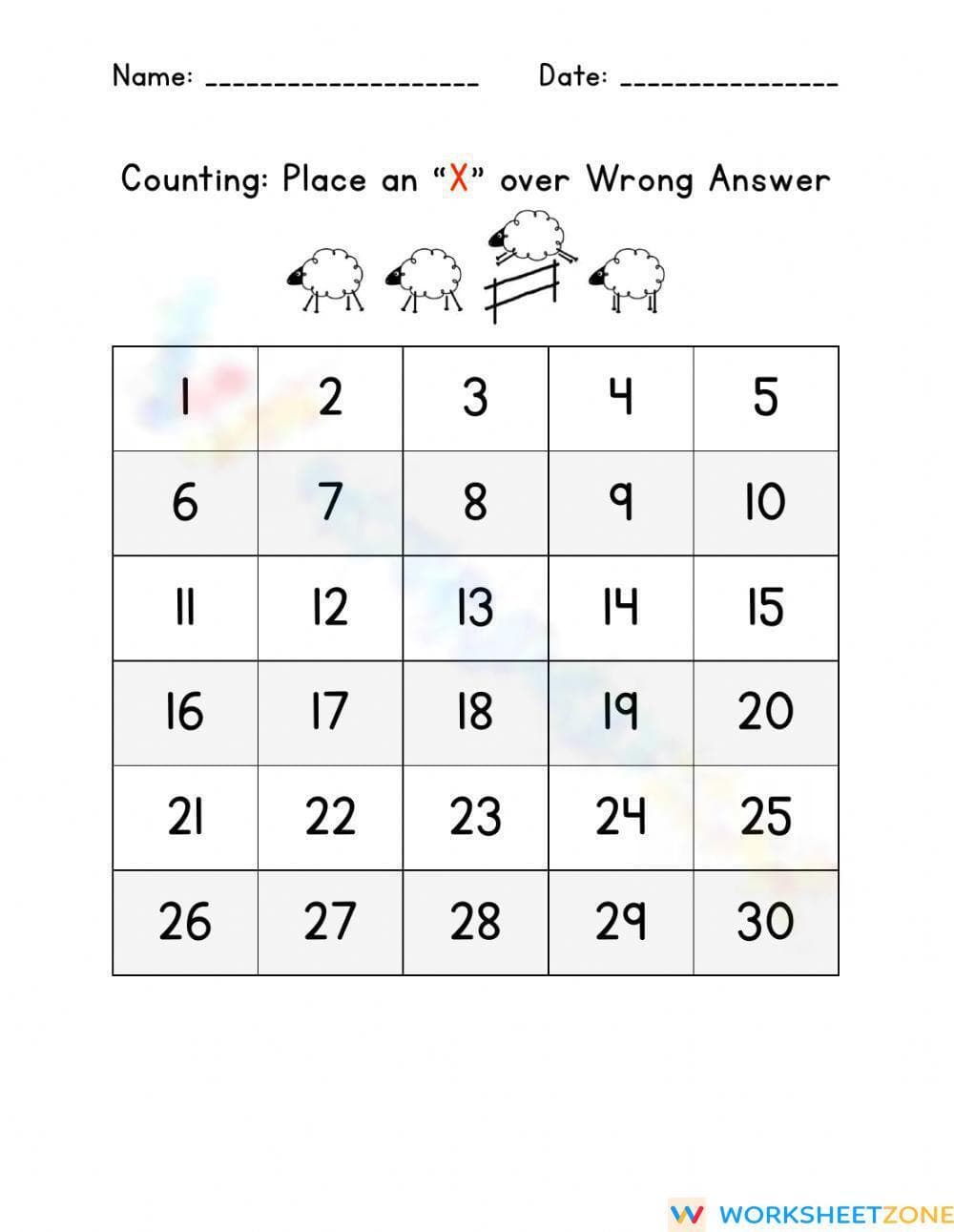 Counting Practice: Basic Number Skills - Page 1