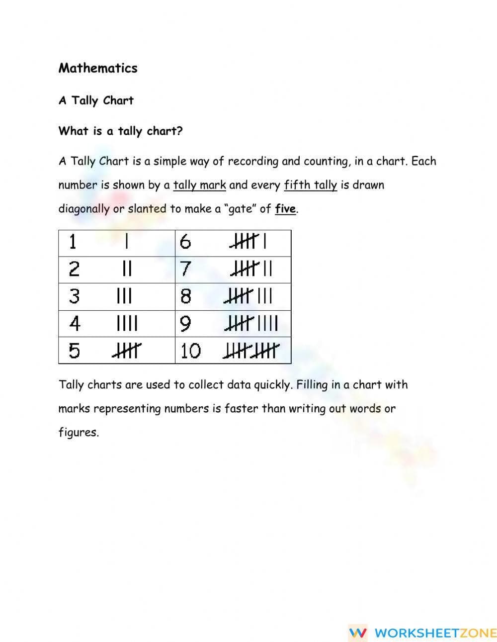 Tally marks - Page 1