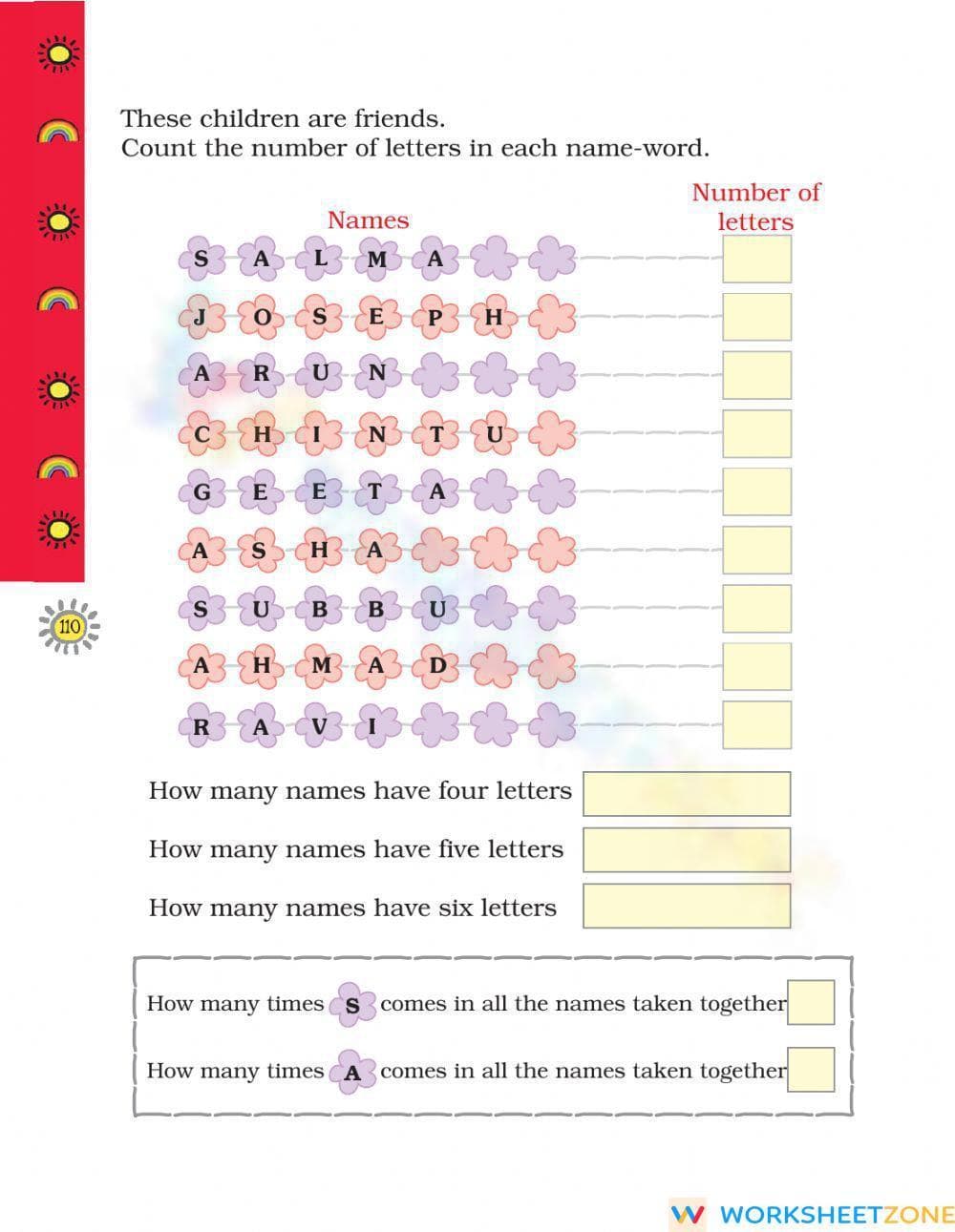 Shapes Counting Worksheet with Data Analysis - Page 2