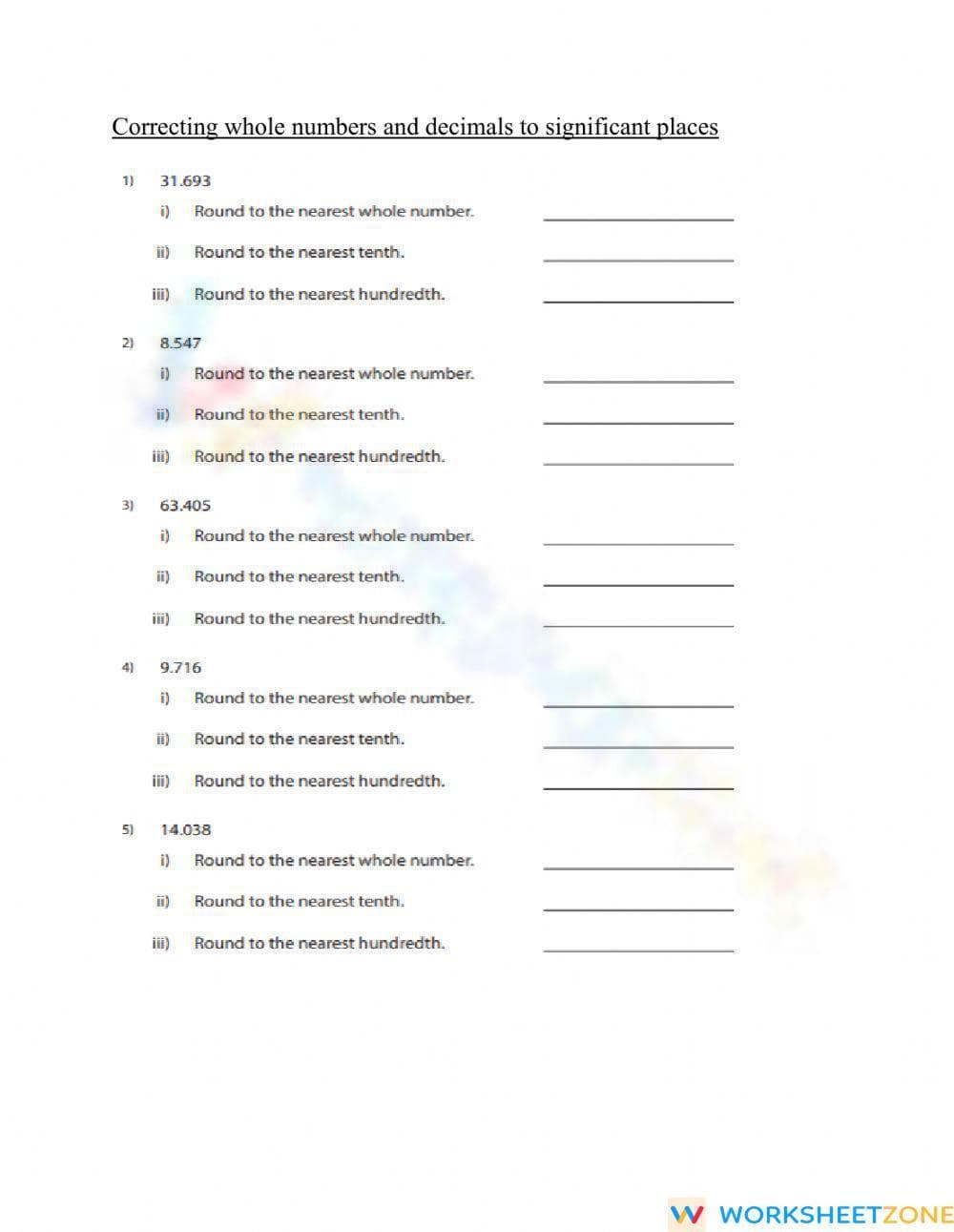 Rounding to whole number and decimal places - Page 1