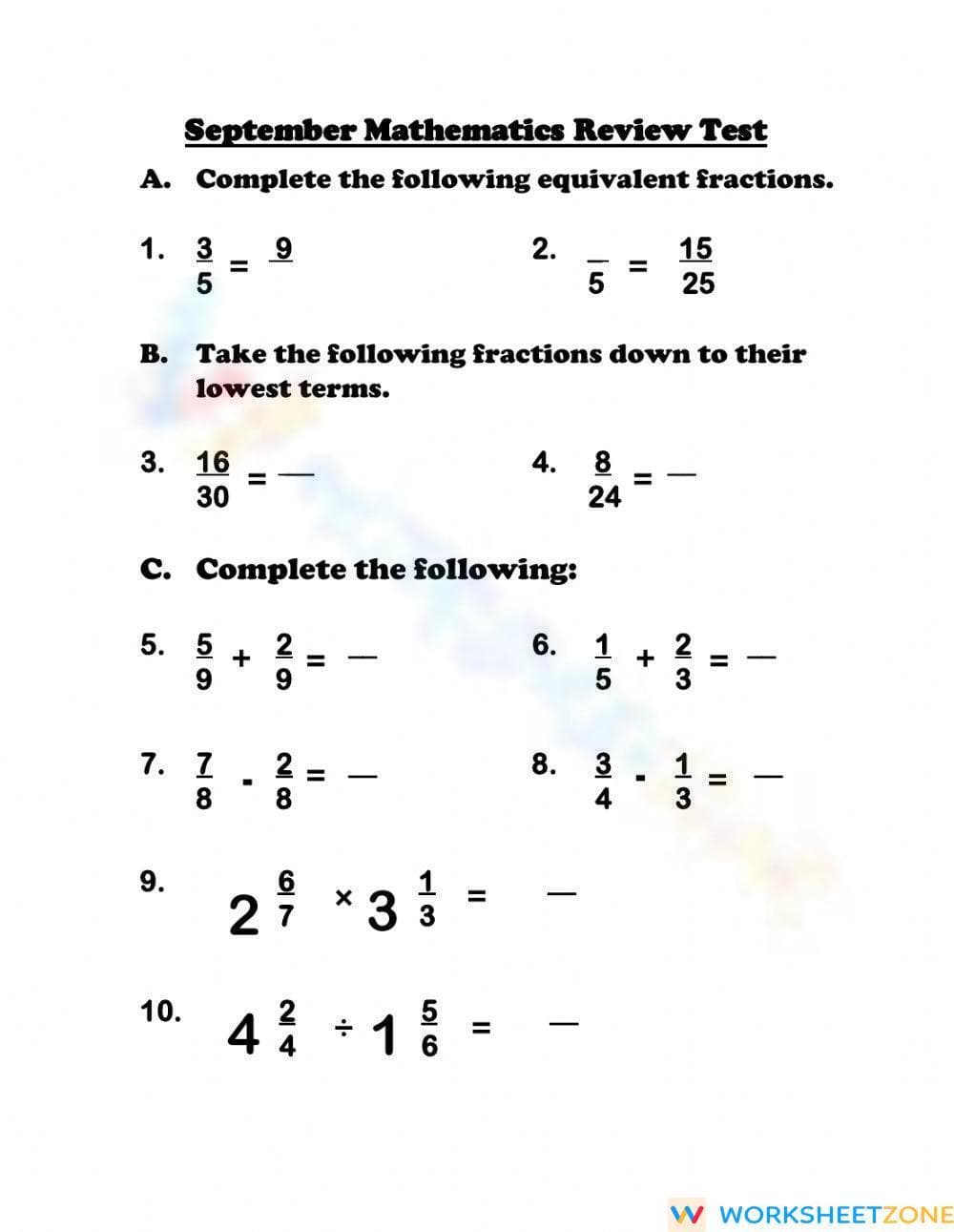 Review Test - Page 1