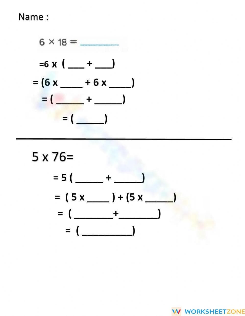 Distributive Property - Page 1