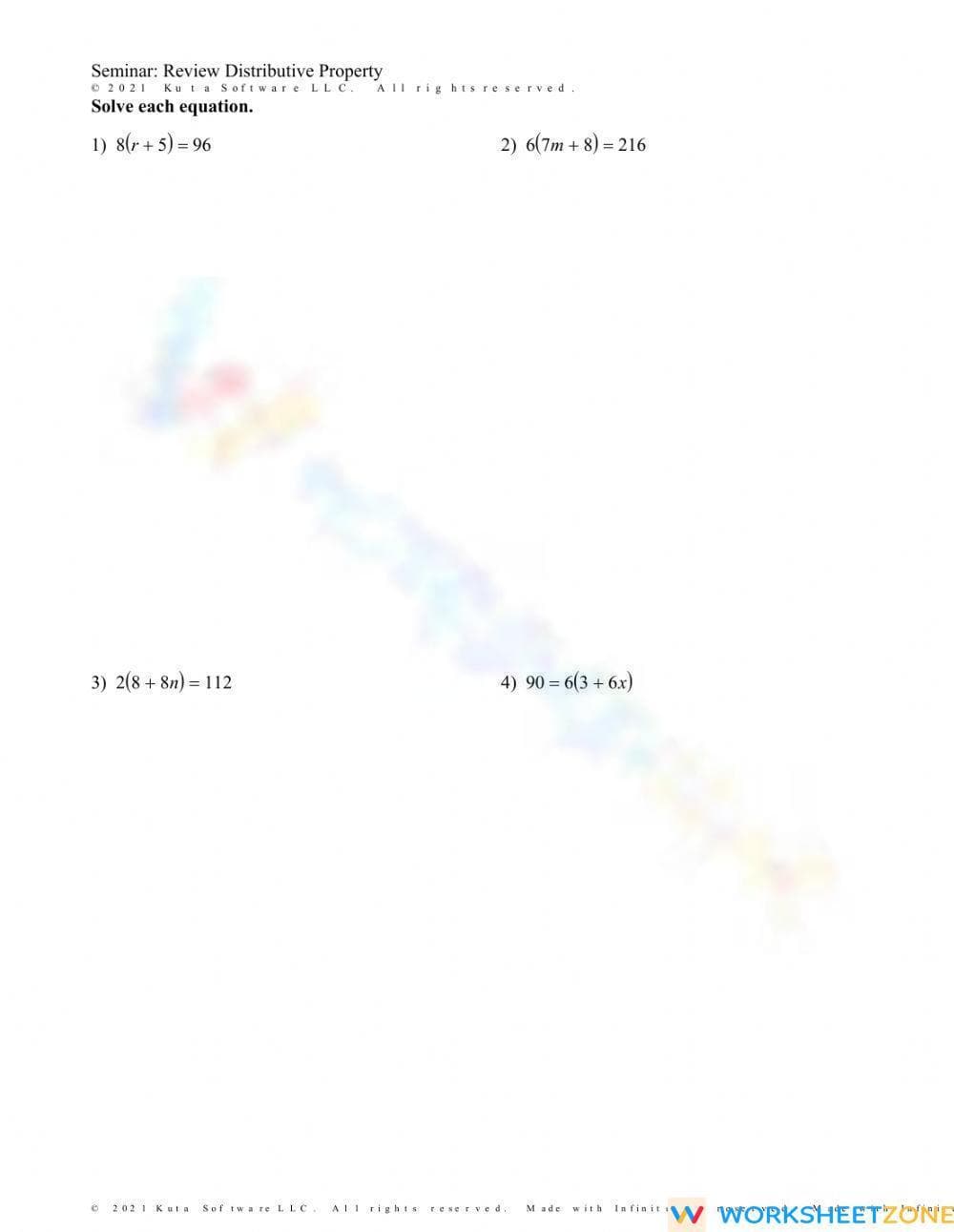 Distributive Property - Page 1