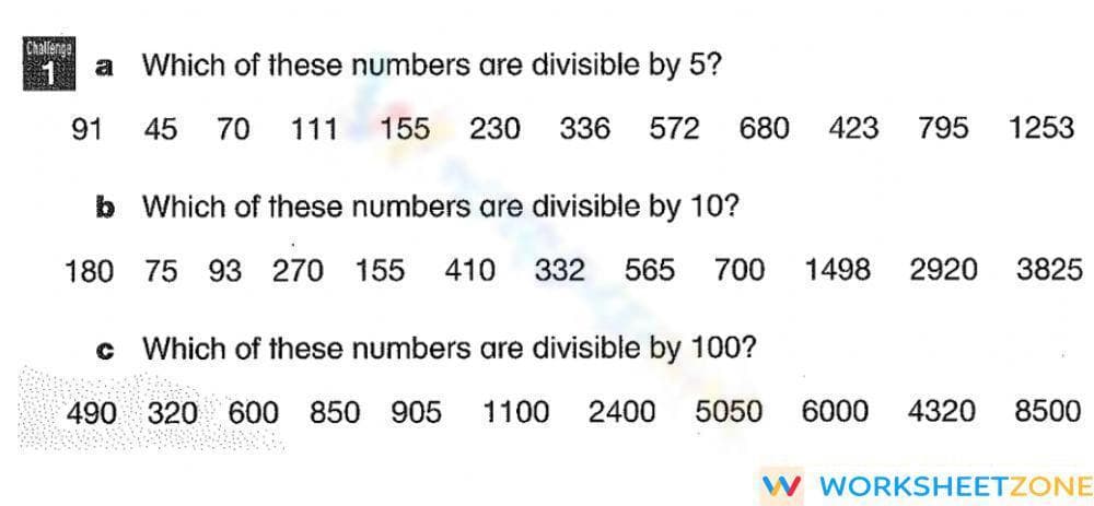 Divisibility Rule - Page 1
