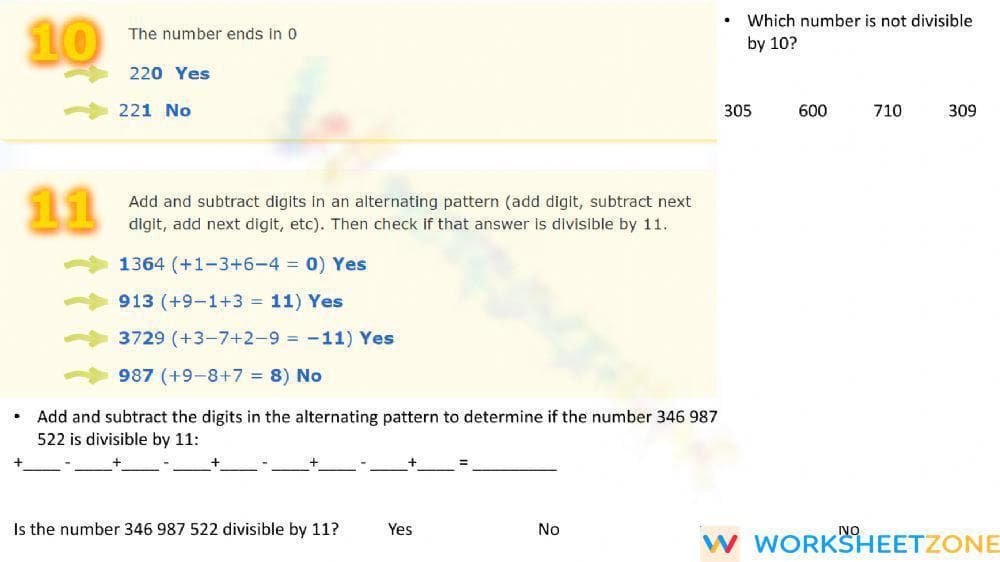 Divisibility Rules - Page 7