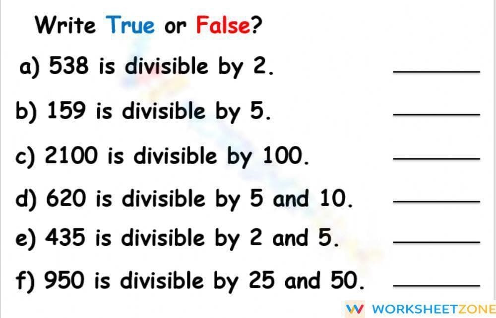 Divisibility Rule - Page 1