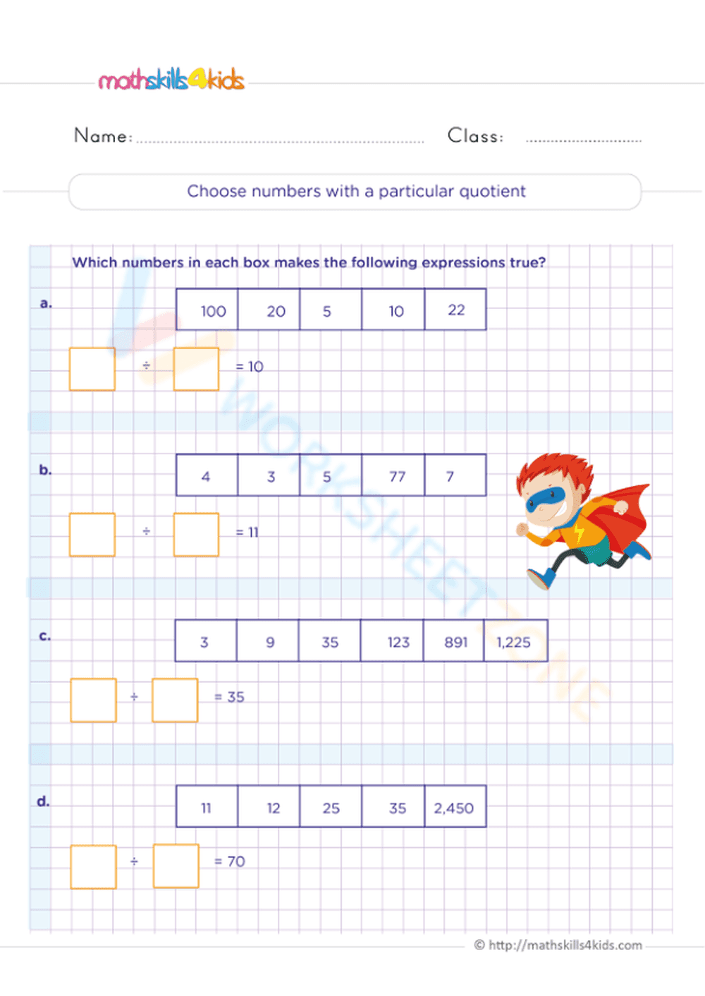 Choose numbers with a particular quotient - Page 1