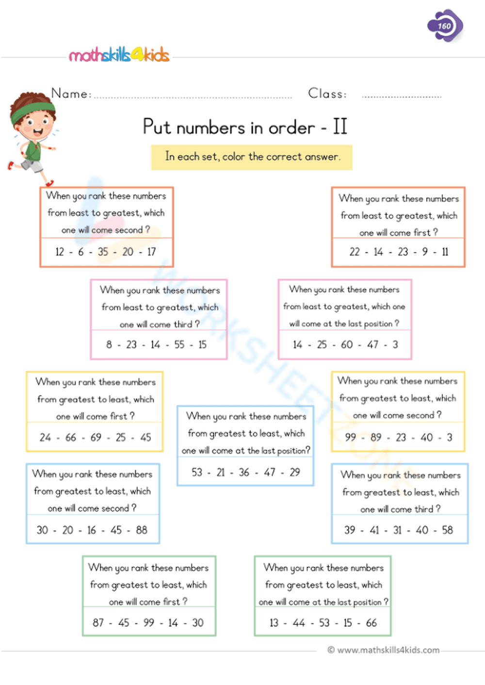 Put numbers in order - Page 1