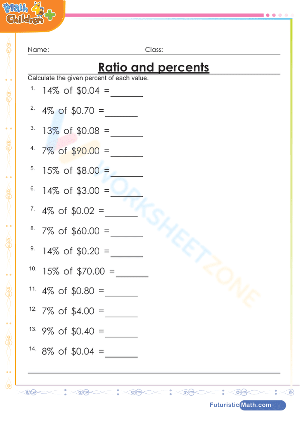 Percentage of money - Page 1