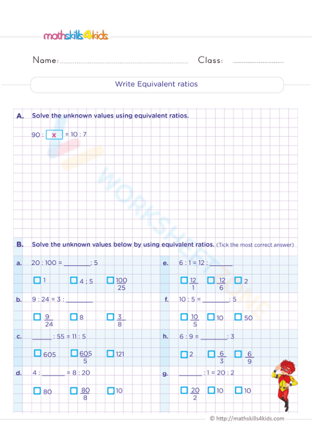 Write equivalent ratios - Page 1