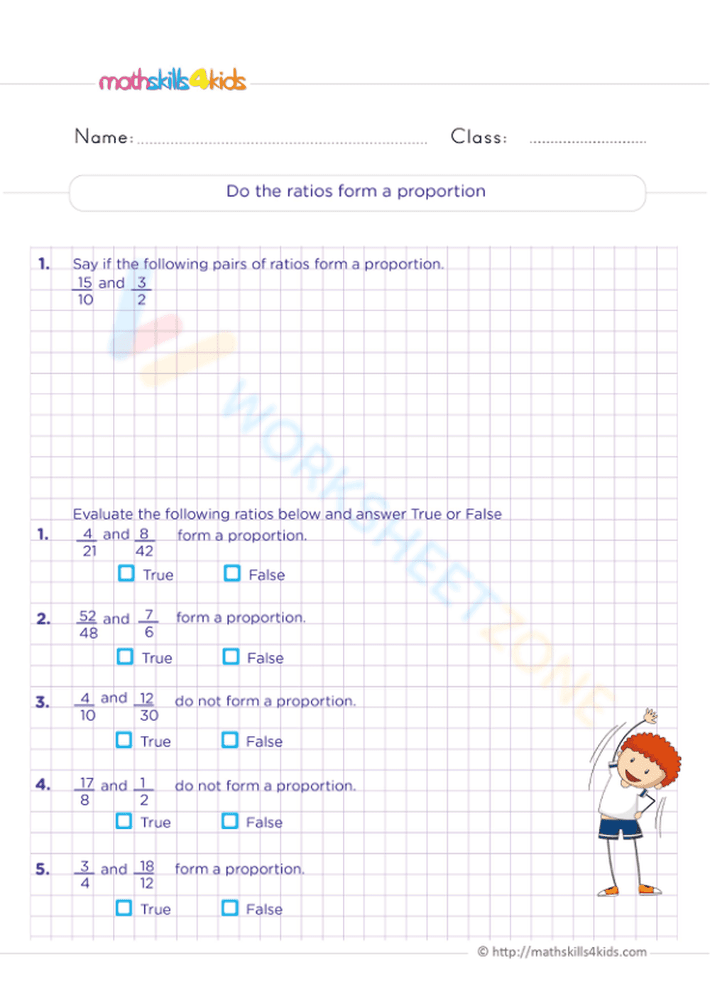 Do the ratios from a proportion - Page 1