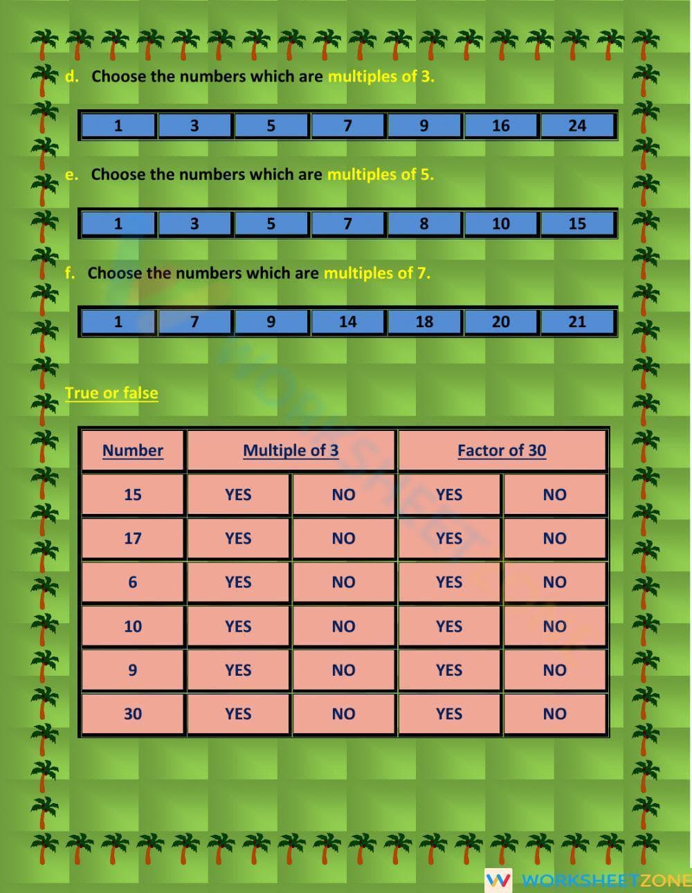 Factors and Multiples - Page 2