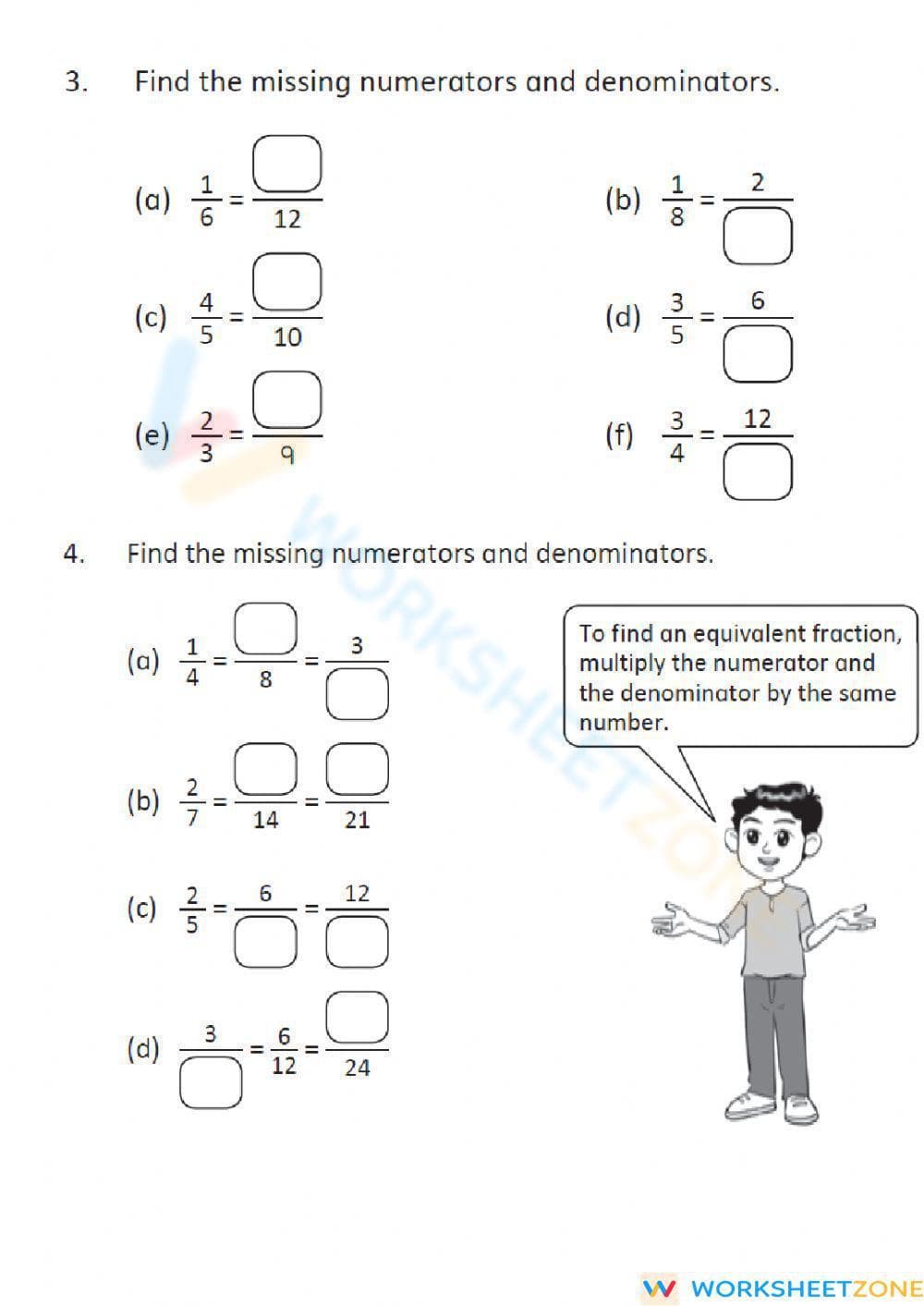 Equivalent fractions - Page 2