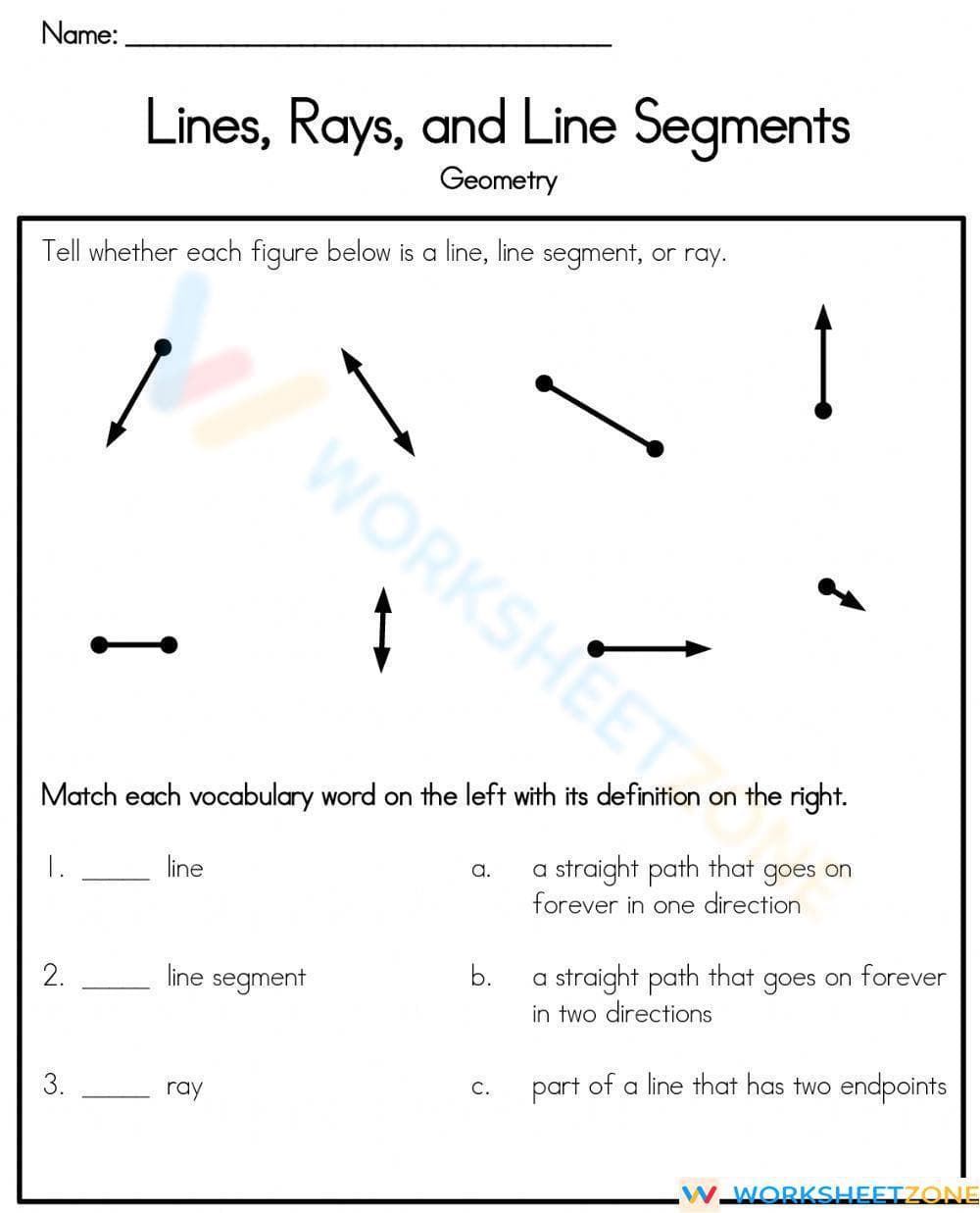 Understanding Line Segments and Rays - Page 1