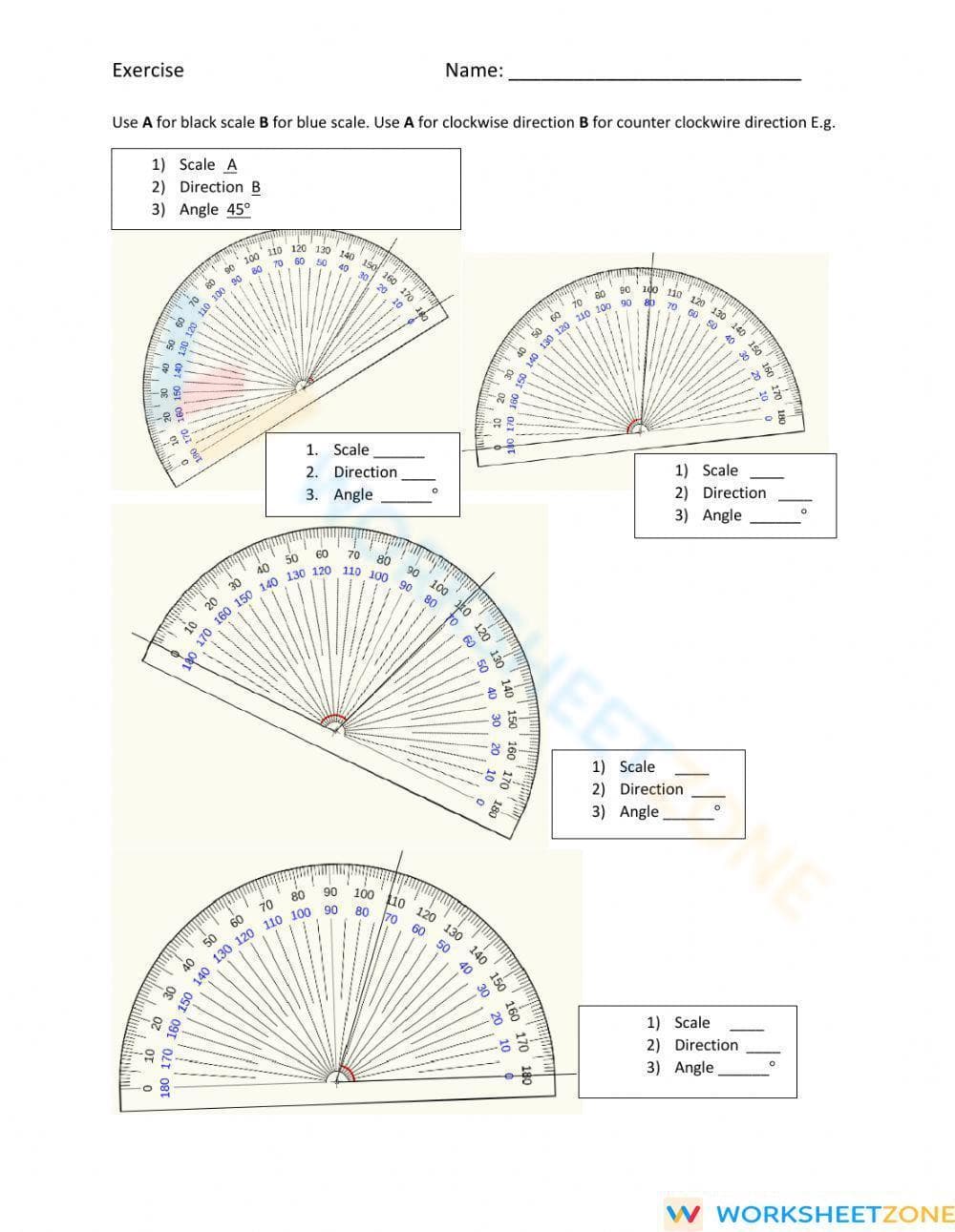 Measuring Angles - Page 1
