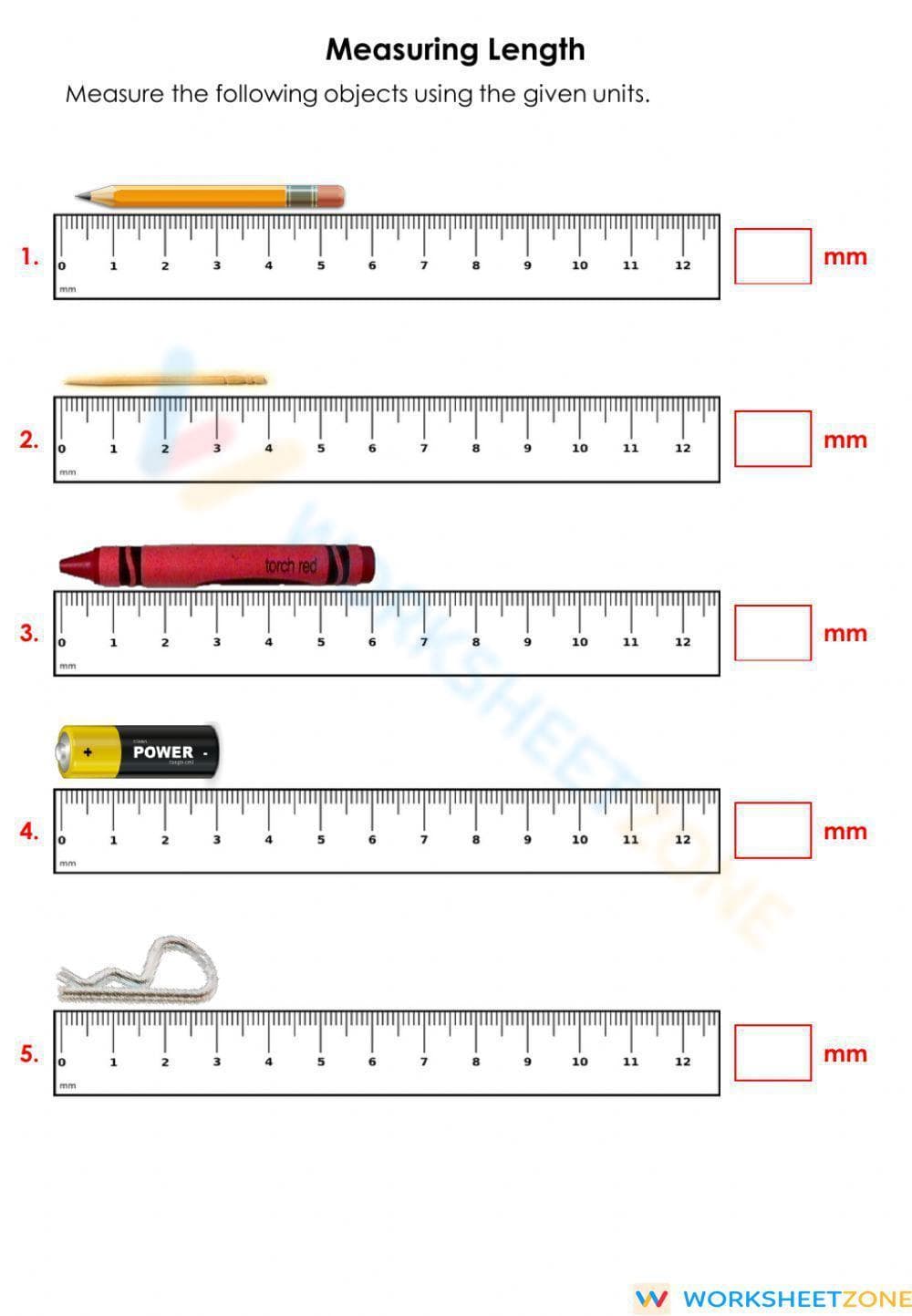 Measuring length in mm and cm - Page 1