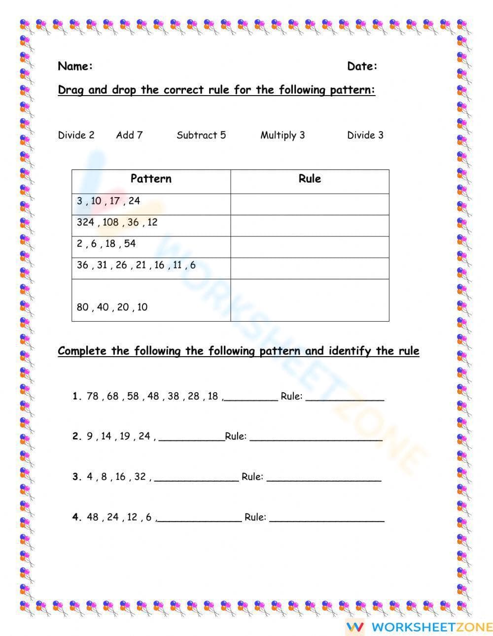 Numeric Pattern 1 - Page 1