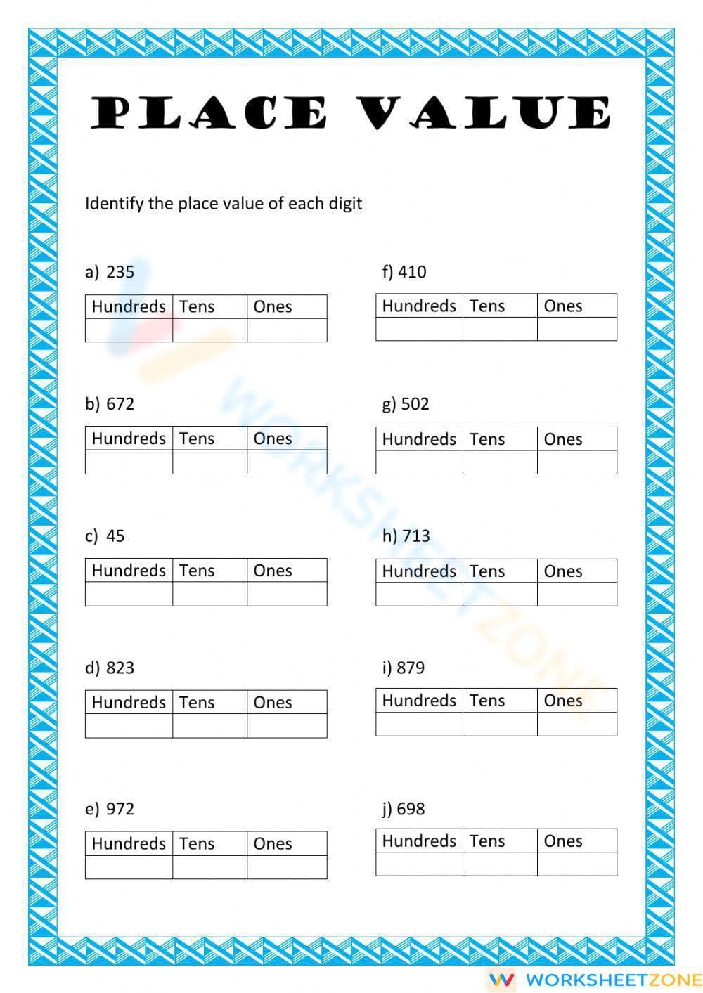 Place Value - Page 1