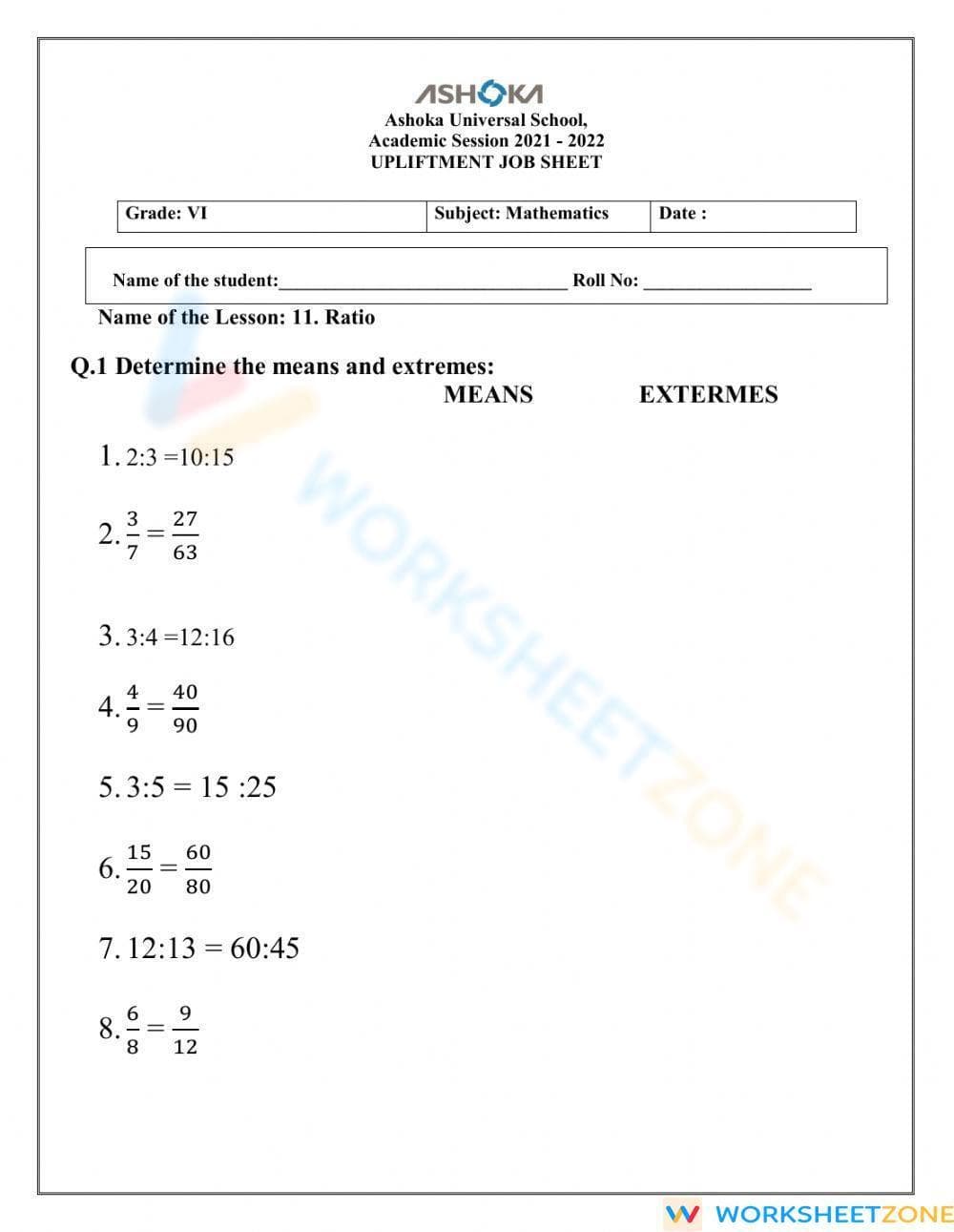Ratio and Proportion - Page 1