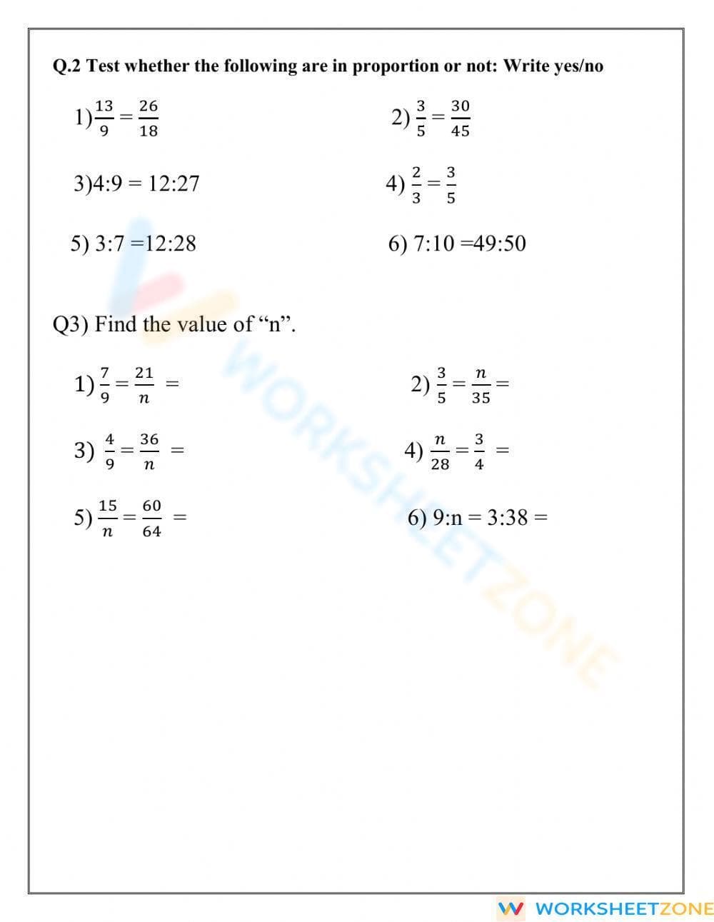 Ratio and Proportion - Page 2