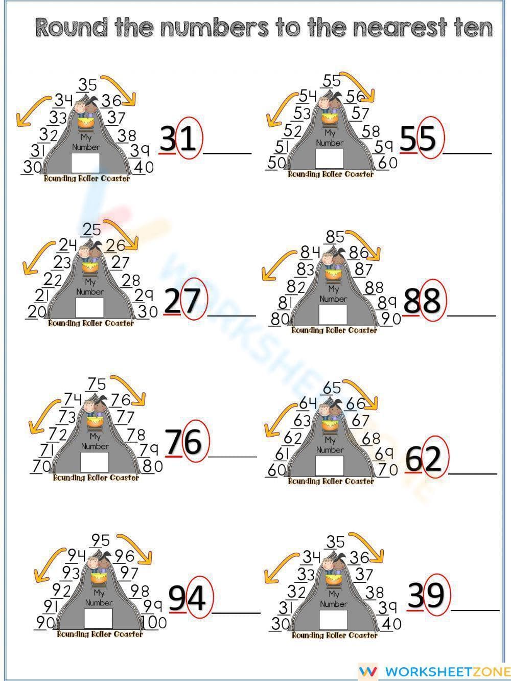 Rounding to the Nearest Ten - Page 1