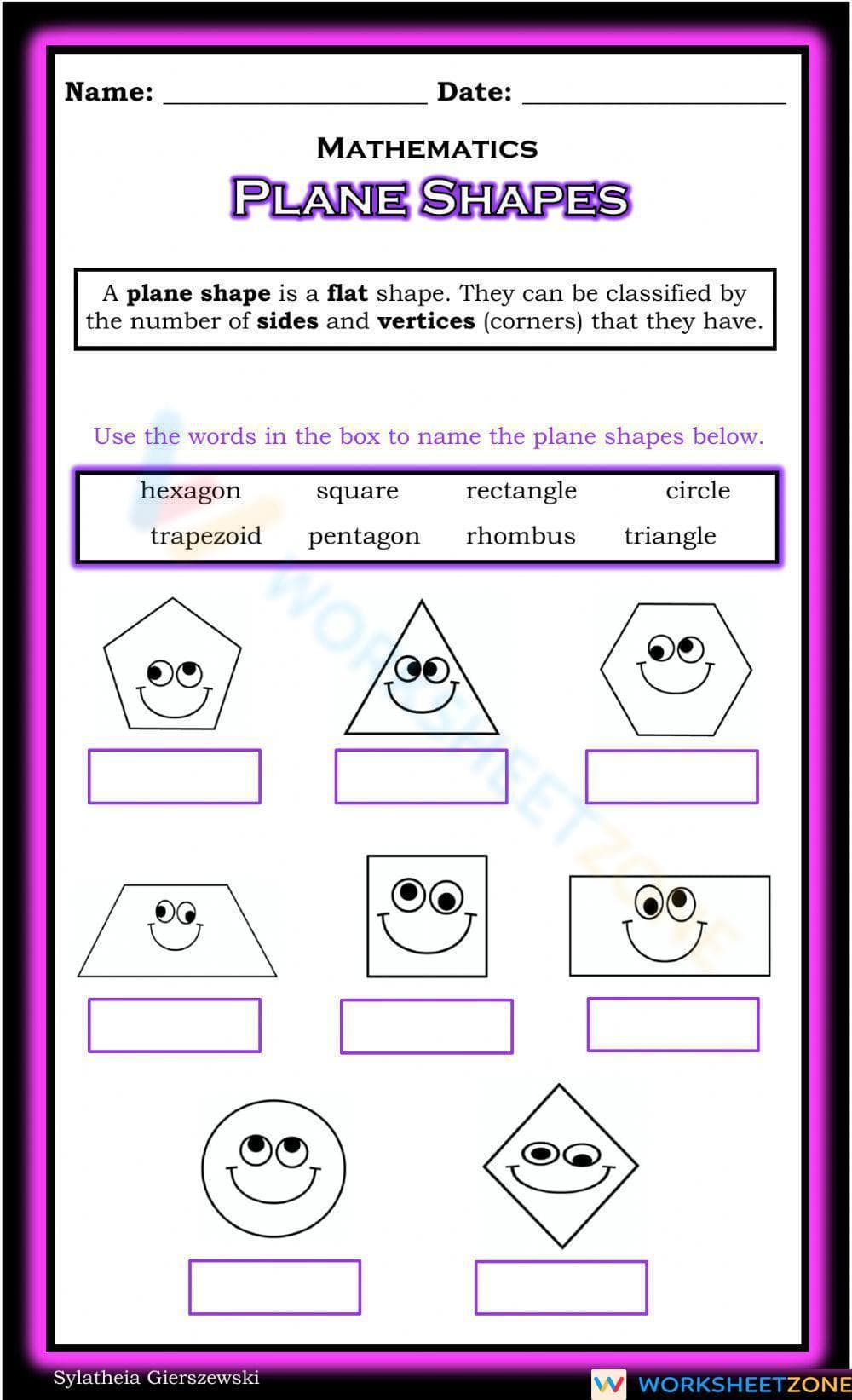 Identifying and Classifying Plane Shapes - Page 1